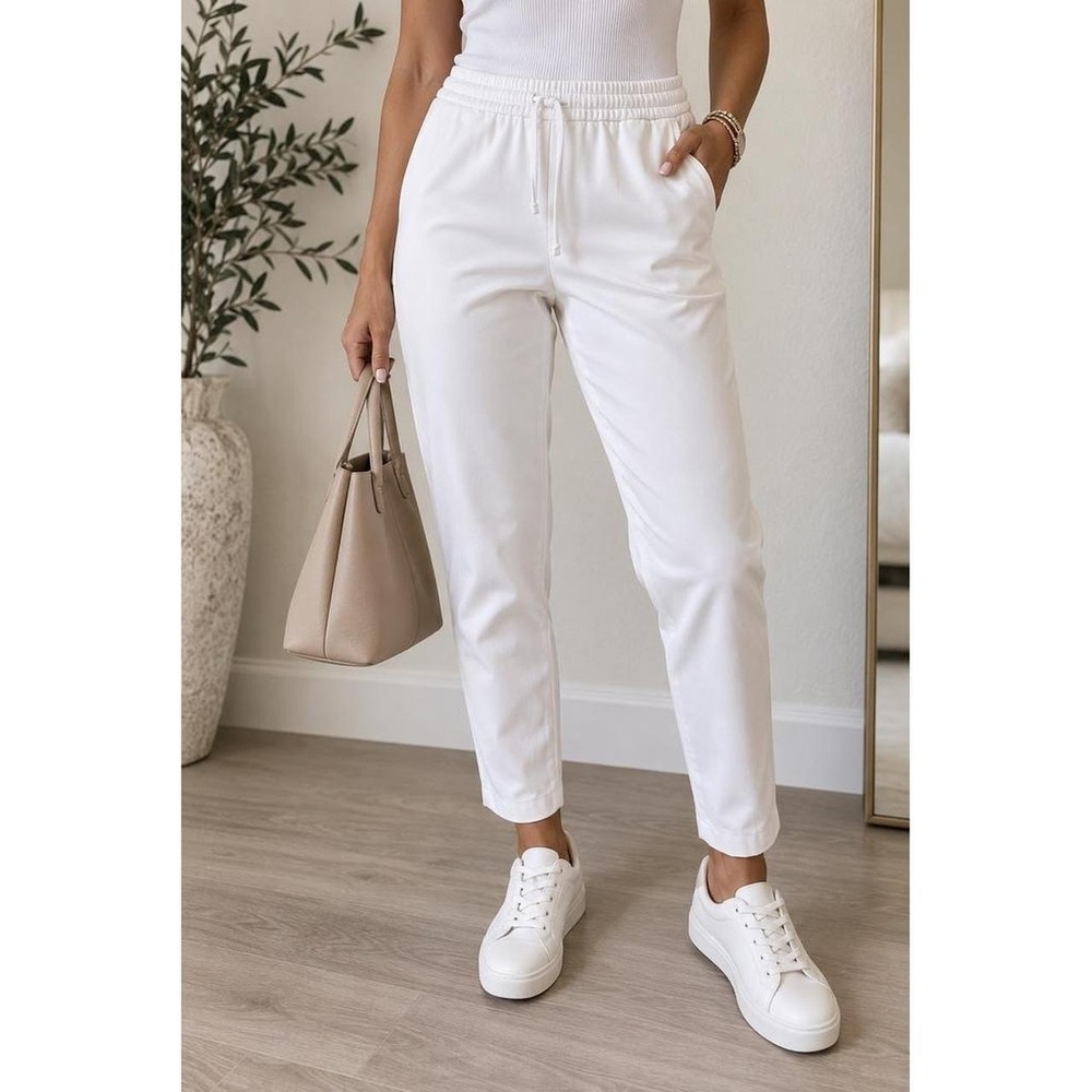 Zara Smart Jogger Pants Mens Medium 31 White Tapered Trousers NWT 7484/106/251